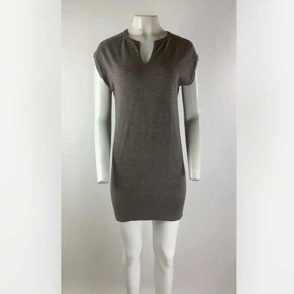 Athleta Dresses & Skirts - Athleta Sz XXS Intent Mini Sweater Dress Brown Cotton Polyester Short Sleeve